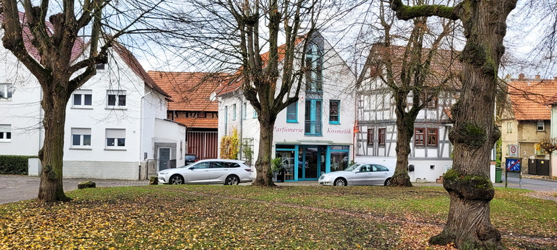 Blick vom Anger auf das ehemalige Gelände vom Troher Hof.