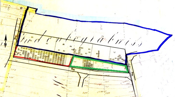 Judenbegräbis - Plan mit farbiger Kennzeichnung